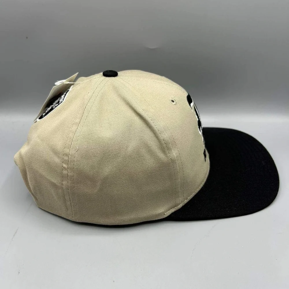 Vintage Las Vegas Raiders NFL Hat Men Beige Twins Enterprise Snap Back Cap New